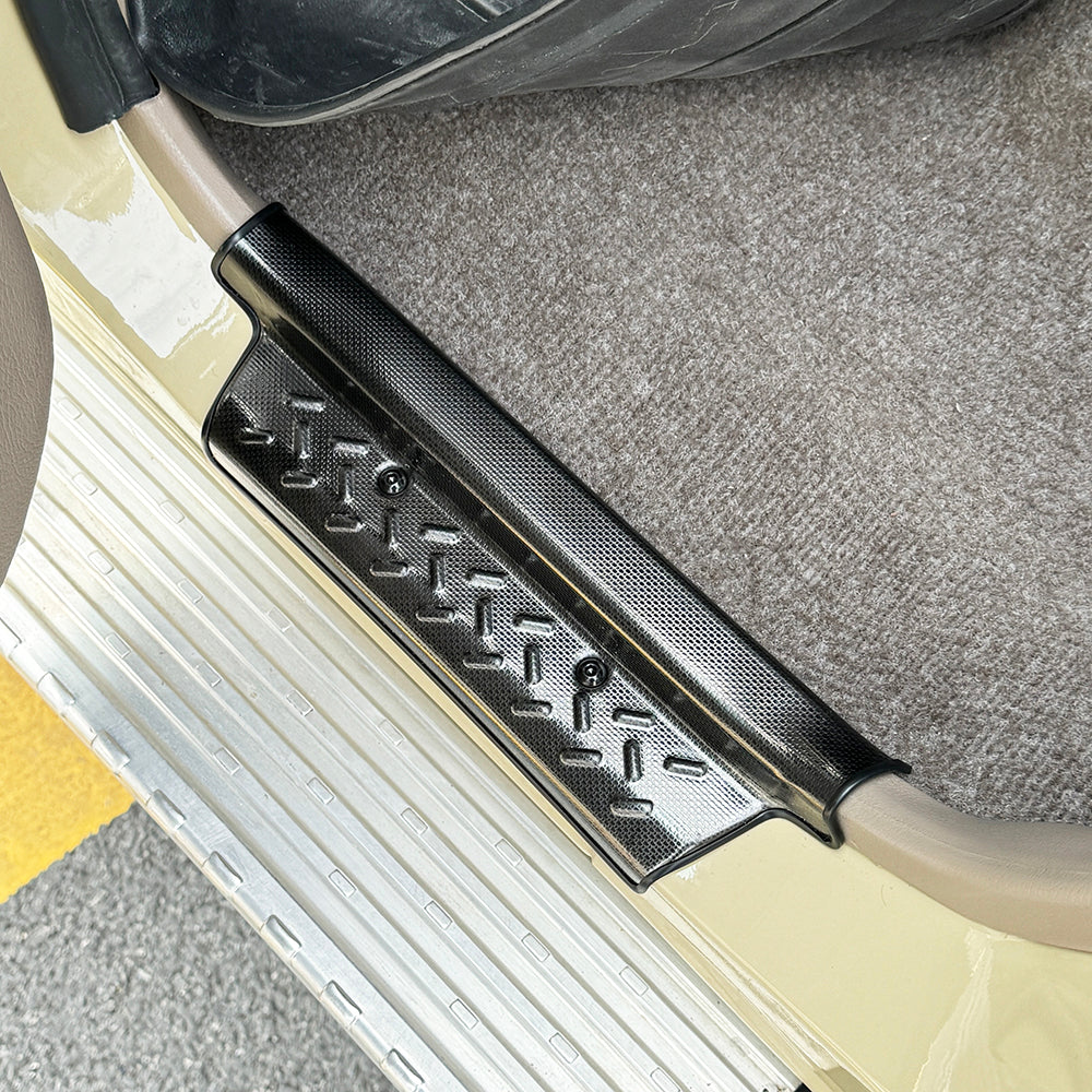 Black Stainless Steel Door Step/Sill Trims Suitable for 70 Series Landcruiser Single Cab
