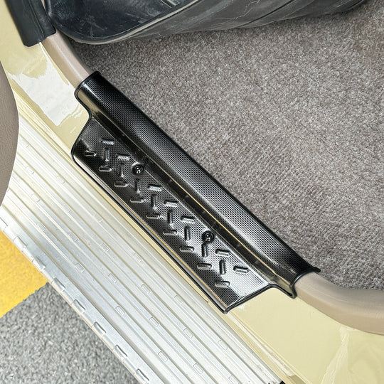 Black Stainless Steel Door Step/Sill Trims Suitable for 70 Series Landcruiser Single Cab