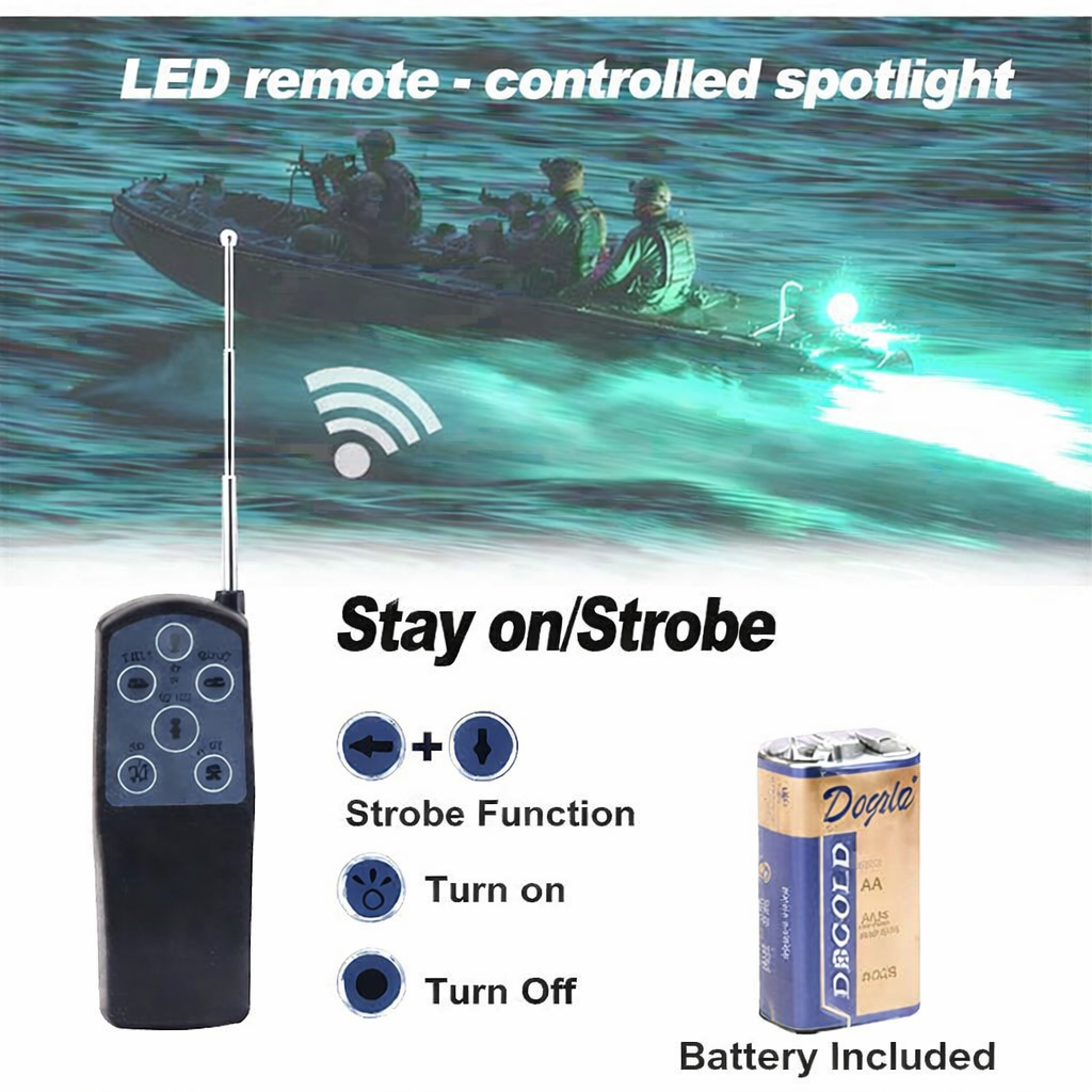 Epic 12 Volt Remote 360 Degree Led Search Light/Spotlight Magnetic Mount.
