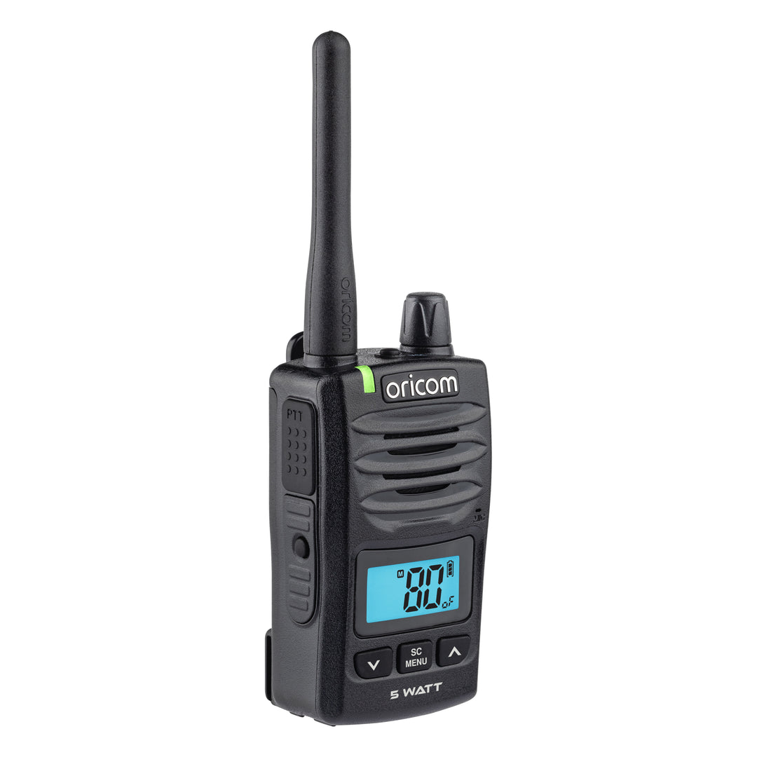ORICOM DTX600 Waterproof IP67 5 Watt Handheld UHF CB Radio (Black)