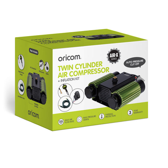Oricom AIR40 Twin Cylinder Air Compressor + Inflation Kit