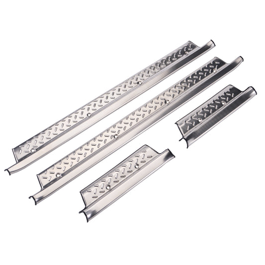 Silver Stainless Steel Door Step/Sill Trims for 70 Series Landcruiser Single Cab