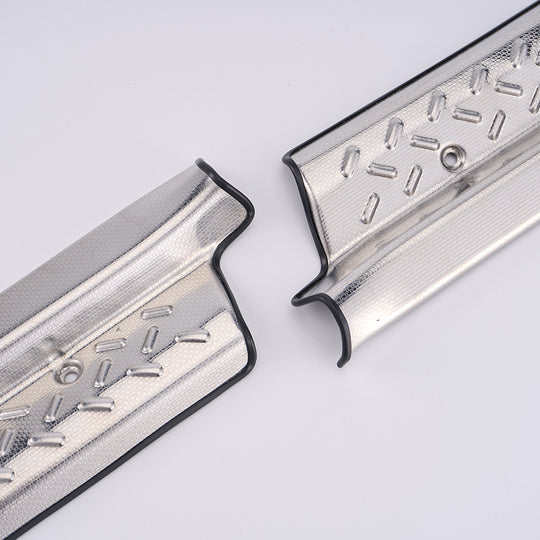 Silver Stainless Steel Door Step/Sill Trims for 70 Series Landcruiser Single Cab