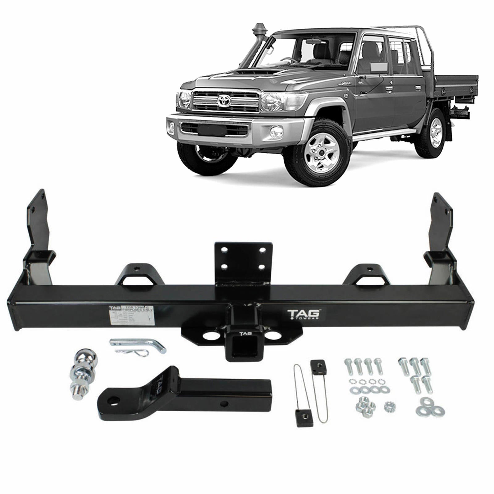 TAG+ Heavy Duty Towbar -TOYOTA LANDCRUISER UTE 75Series / 79 Series. Single Cab models only 1985-07/2012.