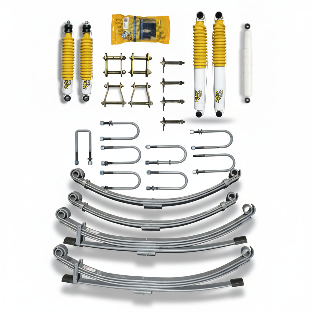 Westralia Parablic Suspension Toyota 75 Series Landcruiser Full Kit With Leaves Shackles Shocks 