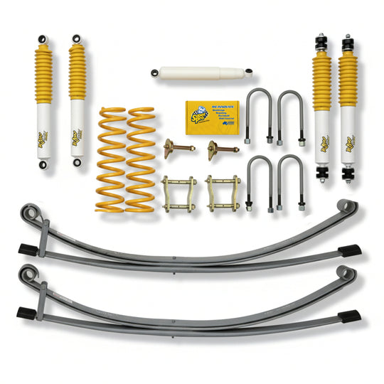 Toyota Landcruiser 79 Series Parabolic Suspension Kit for Single Cab and Dual Cab 79 Series Landcruiser Includes Front Coils Shocks Leaves   Shackles Full Kit